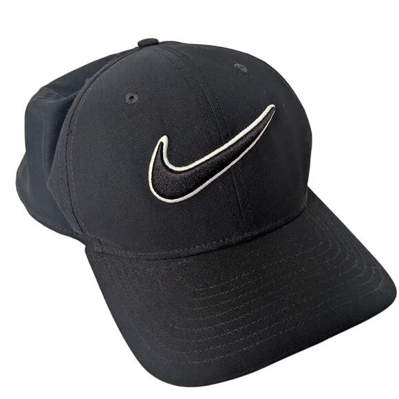 NIKE GOLF Men's Size M/L Classic99 Golf Baseball Cap Hat Black White Swoosh - Picture 1 of 5